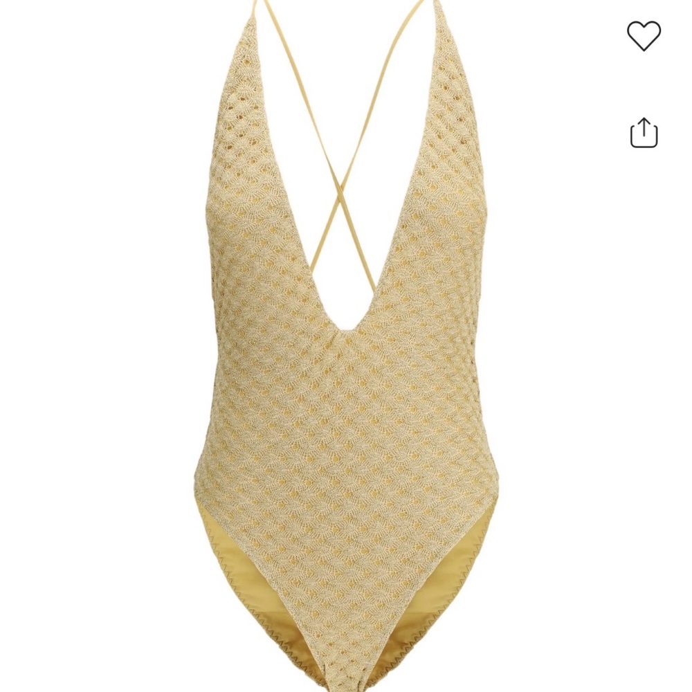 Yellow Textured One-Piece Swimsuit